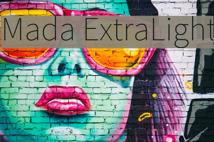 Mada ExtraLight Font examples