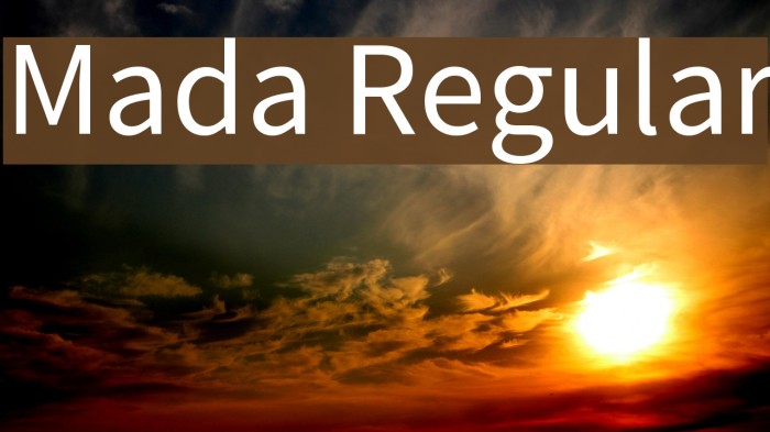 Mada Regular Font examples