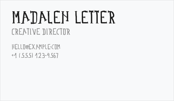 Madalen Letter Business Card