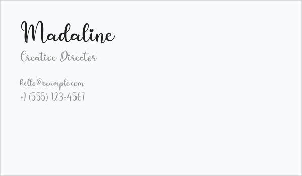 Madaline Business Card