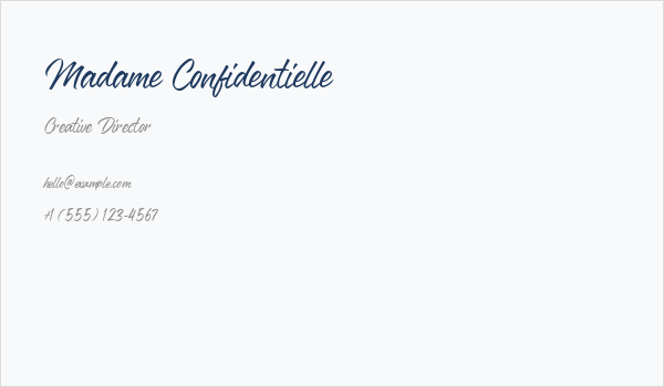 Madame Confidentielle Business Card