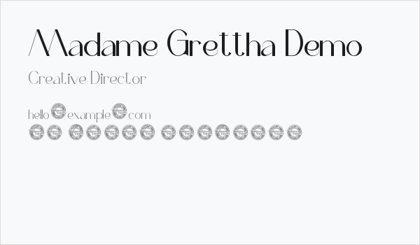 Madame Grettha Demo Business Card