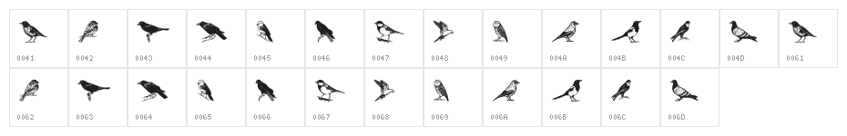 Madarak Regular Character Map