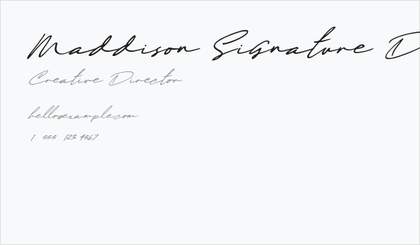 Maddison Signature DEMO oblique DEMO Business Card