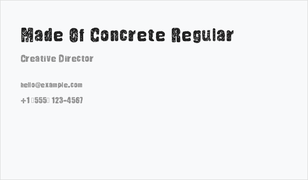 Made Of Concrete Regular Business Card
