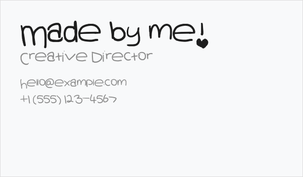 Made by me! Business Card
