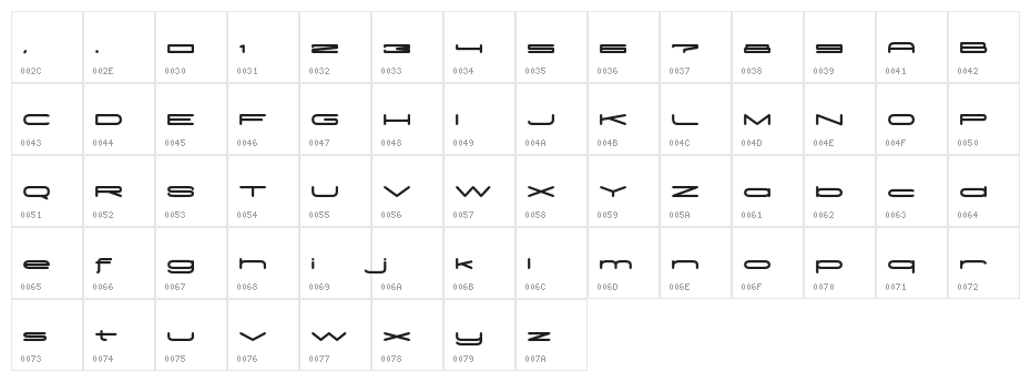 MadeleineBold Character Map
