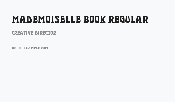 Mademoiselle Book Regular Business Card