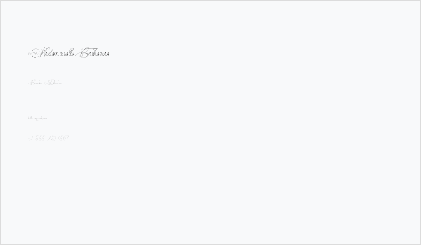 Mademoiselle Catherine Business Card