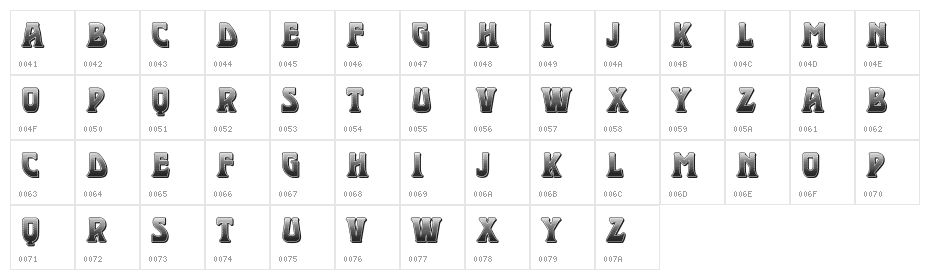Mademoiselle Light 3D Regular Character Map