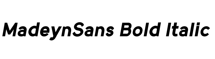 MadeynSans Bold Italic Font