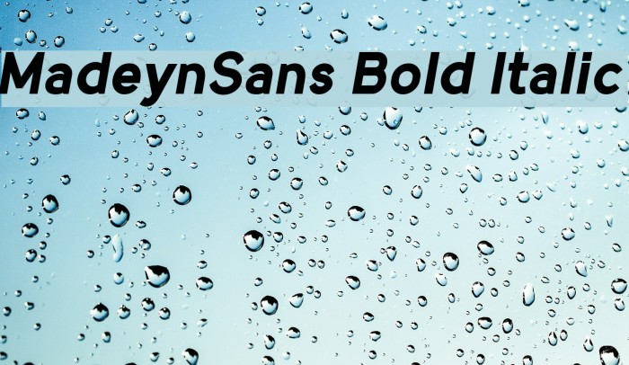 MadeynSans Bold Italic Font examples