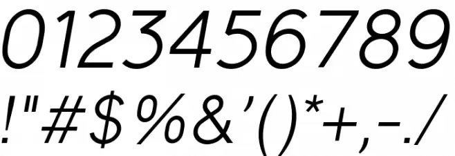 MadeynSans Light Italic Font OTHER CHARS