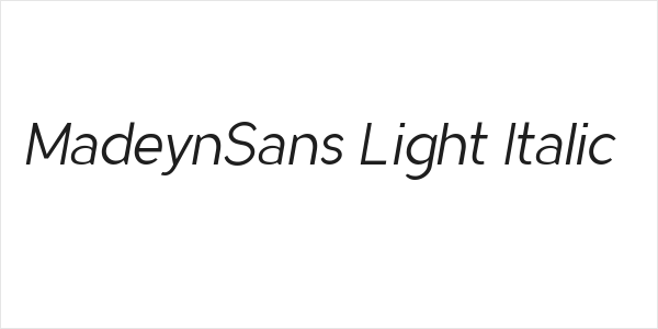 MadeynSans Light Italic Logo