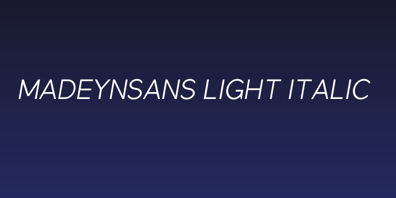 MadeynSans Light Italic Social Header