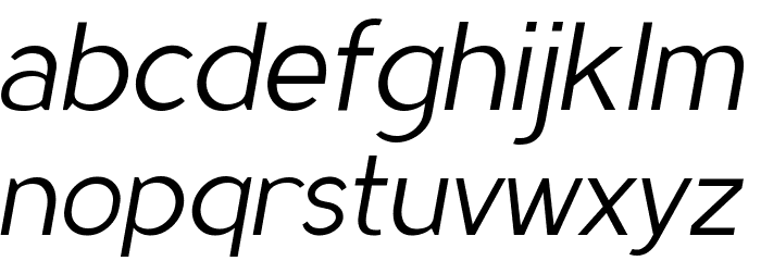 MadeynSans Light Italic Font LOWERCASE