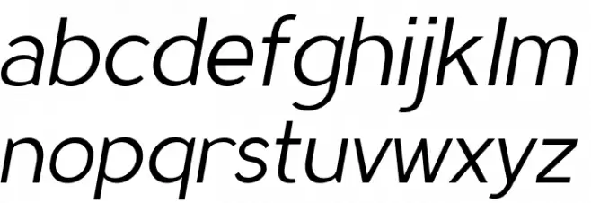 MadeynSans Light Italic 字体 小写