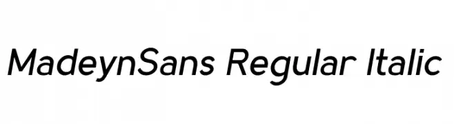 MadeynSans Regular Italic  Free Fonts Download
