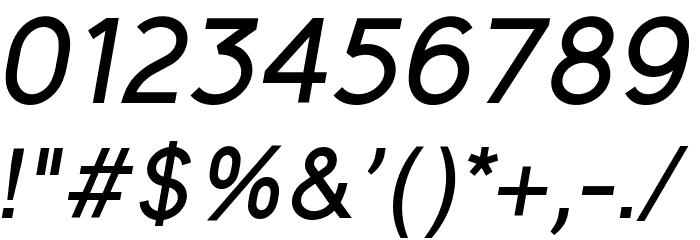 MadeynSans Regular Italic Font OTHER CHARS