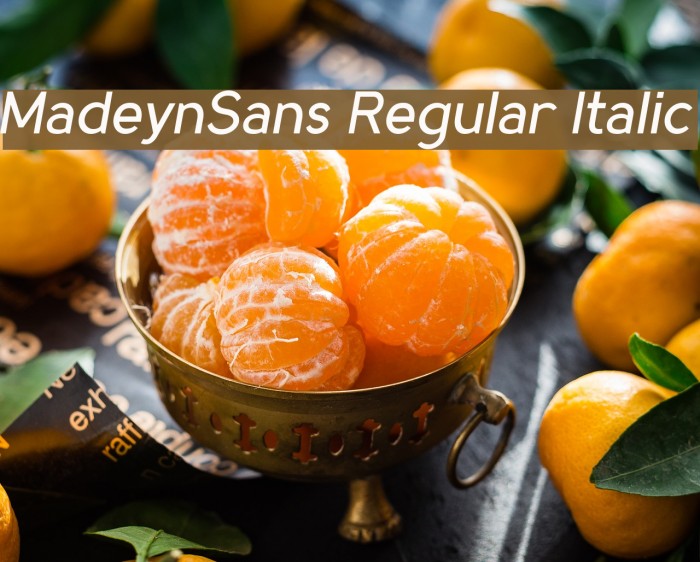 MadeynSans Regular Italic Font examples