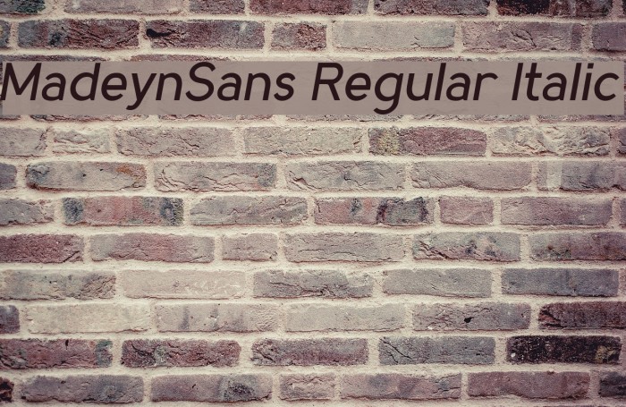 MadeynSans Regular Italic Font examples