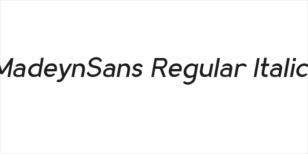 MadeynSans Regular Italic Logo