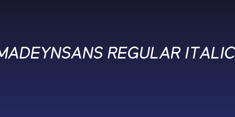 MadeynSans Regular Italic Social Header