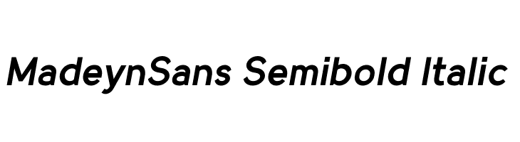 MadeynSans Semibold Italic Font