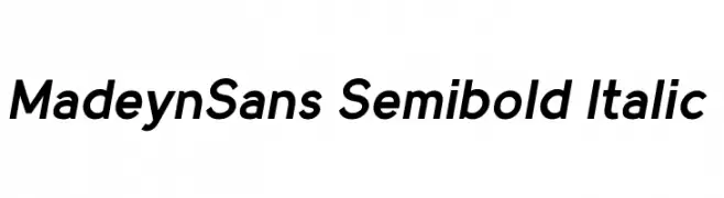 MadeynSans Semibold Italic  Скачать бесплатные шрифты