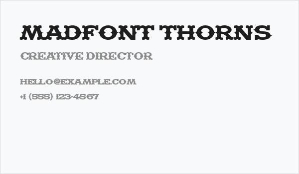 Madfont Thorns Business Card