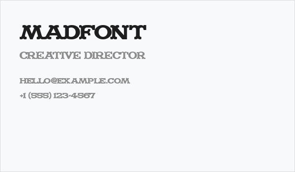 Madfont Business Card