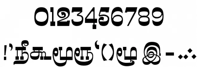 Madhuvanthi Regular Font OTHER CHARS