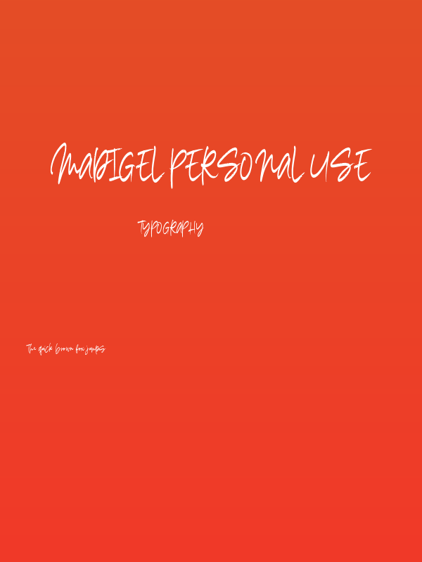 Madigel Personal Use Poster