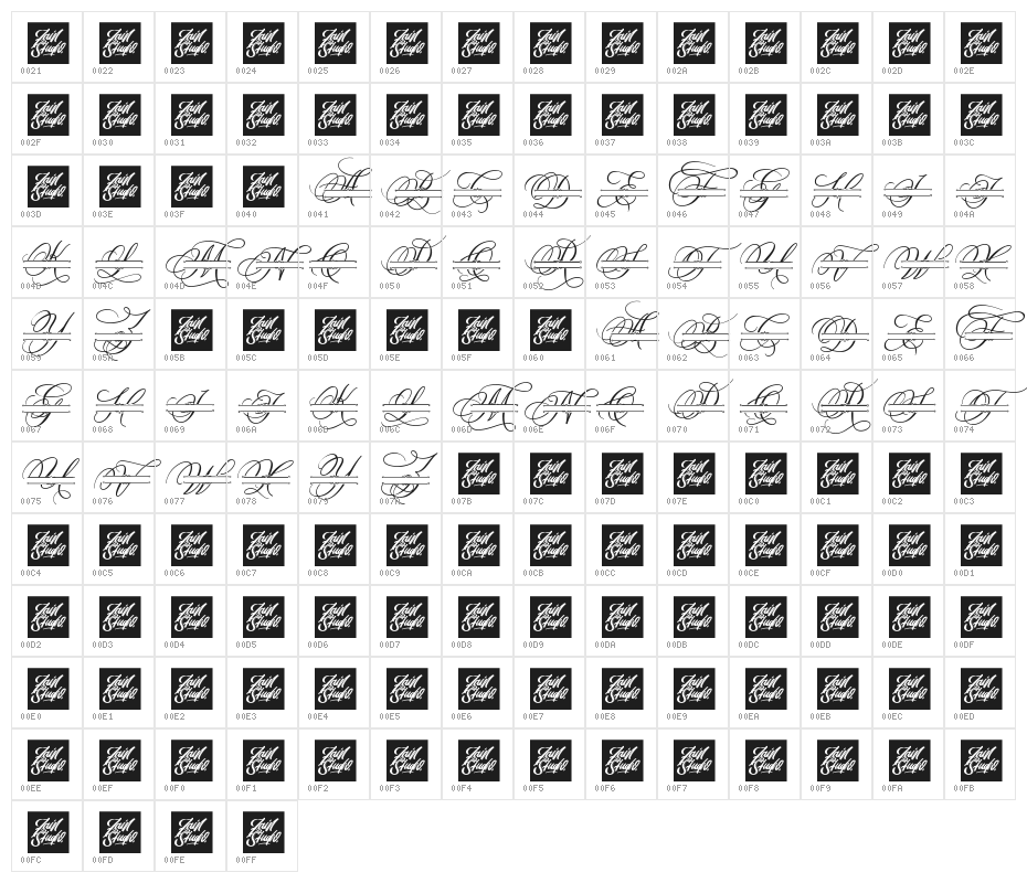 Madison Monogram Character Map