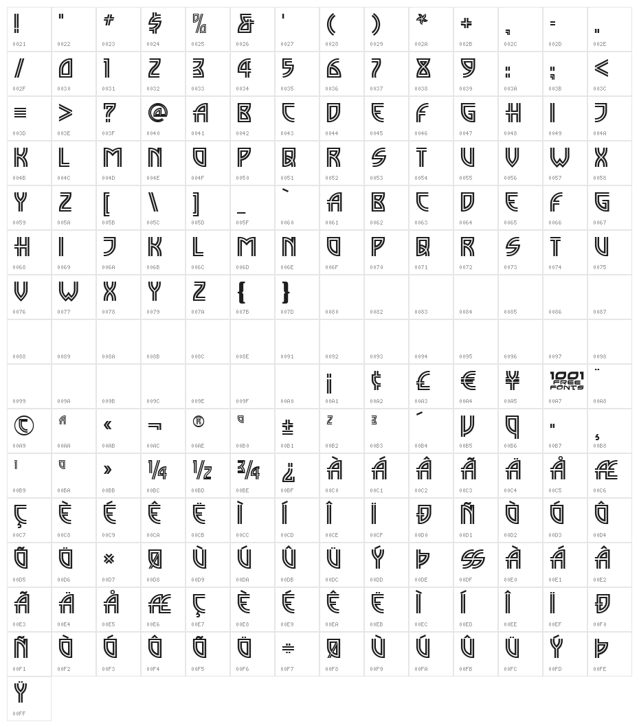 Madison Square NF Character Map