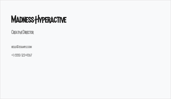 Madness Hyperactive Business Card