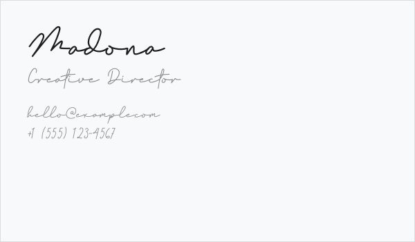 Madona Business Card