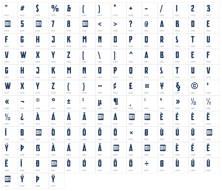 Madrague Bold FREE FOR PERSONAL USE ONLY Character Map