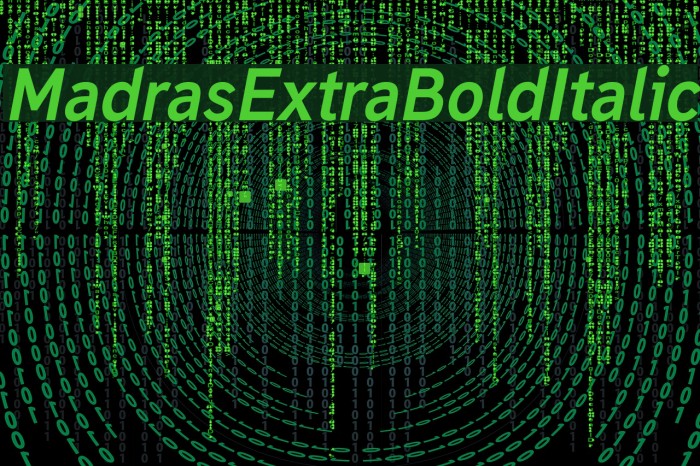 MadrasExtraBoldItalic Font examples
