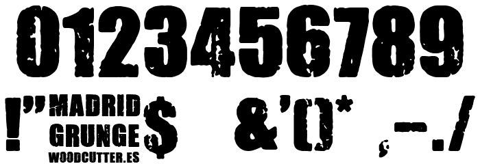 Madrid Grunge フォント その他の文字