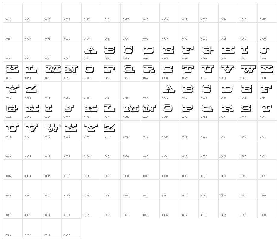 Madrid Regular Character Map