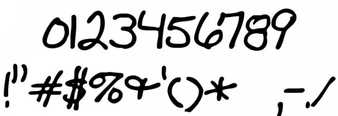 Mad's Scrawl BRK Font OTHER CHARS