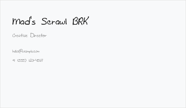 Mad's Scrawl BRK Business Card