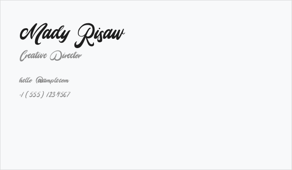 Mady Risaw Business Card