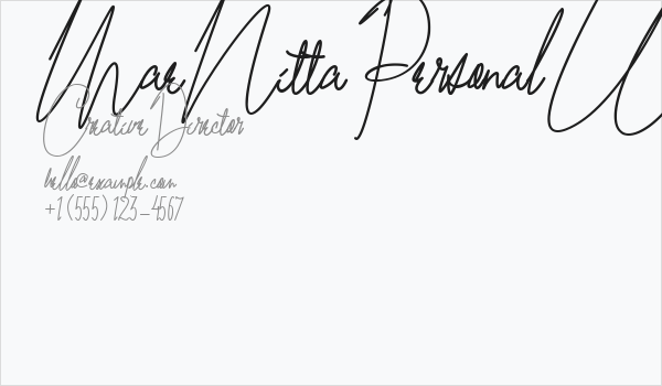 Mae Nitta Personal Use Business Card