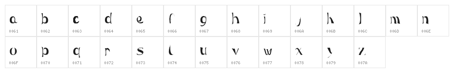MaeraRegular Character Map