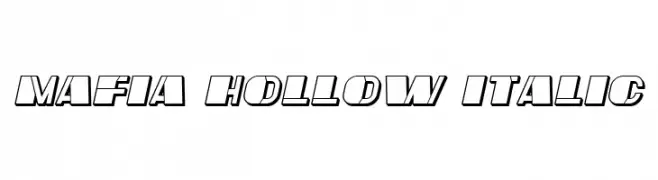 Mafia Hollow Italic  les polices de caractères gratuit tlcharger