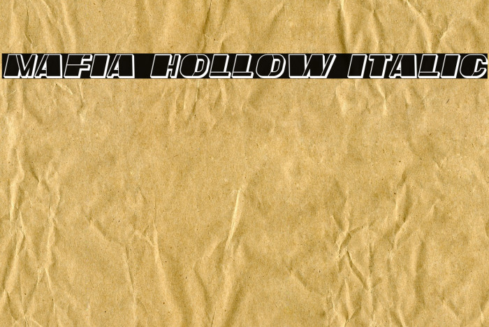 Mafia Hollow Italic Font examples