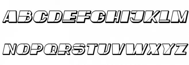 Mafia Hollow Italic फ़ॉन्ट लोअरकेस