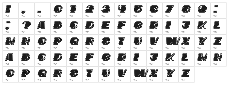 Mafia Italic Character Map